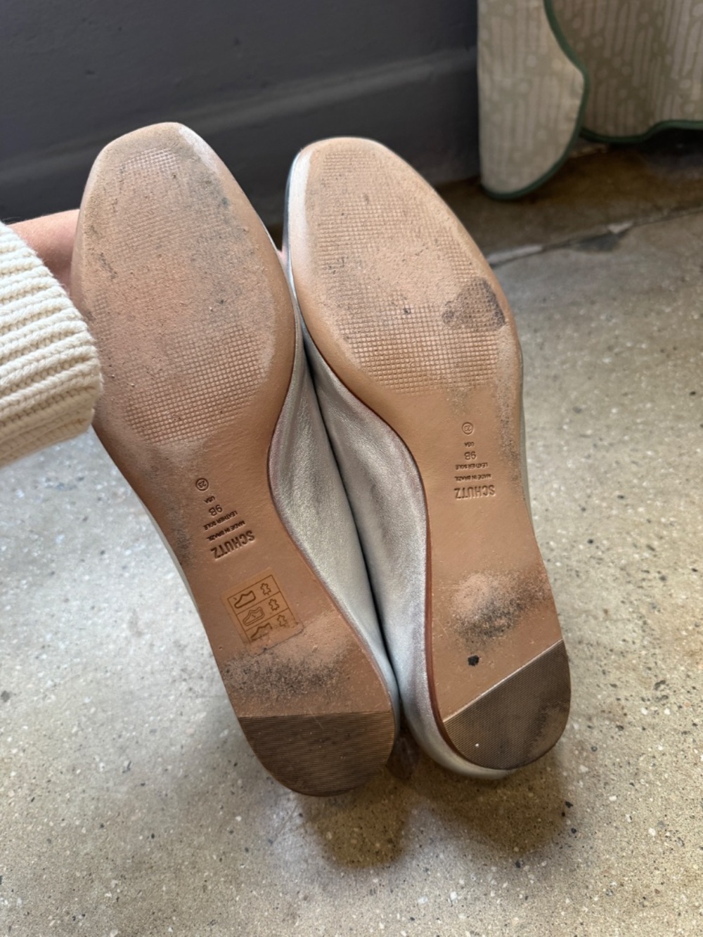 SCHUTZ silver ballet flats women's size 9 - Picture 3 of 5